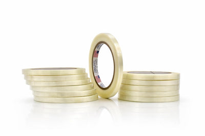 WOD UFST39 Fiberglass Reinforced Filament Strapping Tape, 3/8 inch x 60 yds. 4 Mil (Pack of 12) Filaments Run Lengthwise