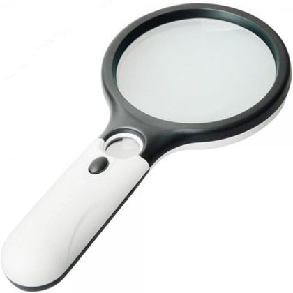 Magnifier 3 LED Light Handheld 3X 45X Glass Magnifier for Reading Jewelry | Portable, with bright white bulbs,for