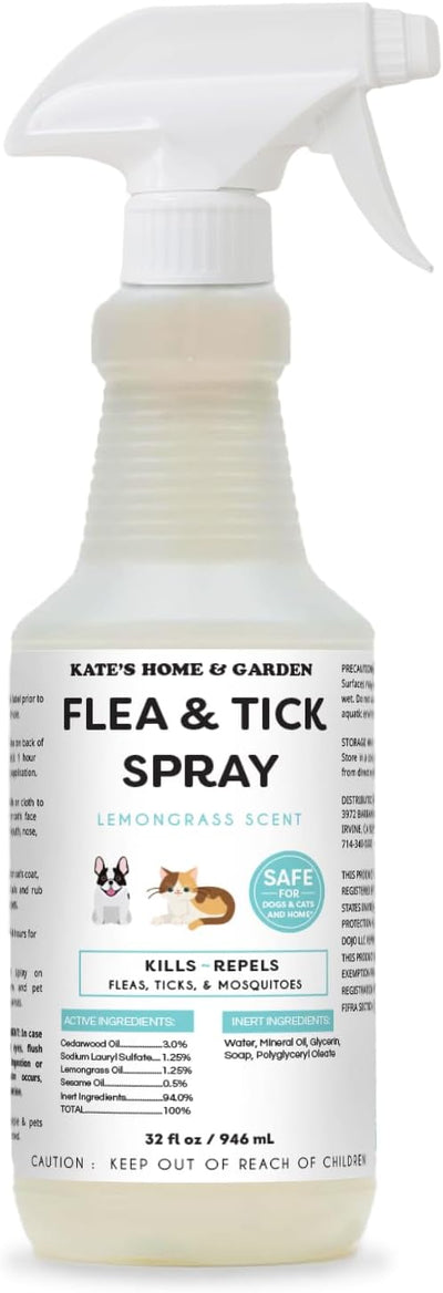 Flea and Tick Spray for Dogs & Cats (32oz)
