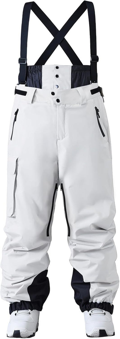 Men Ski Pants Women Baggy Snow Bibs Waterproof Windproof Insulated Warm Winter Snow Pants Overall
