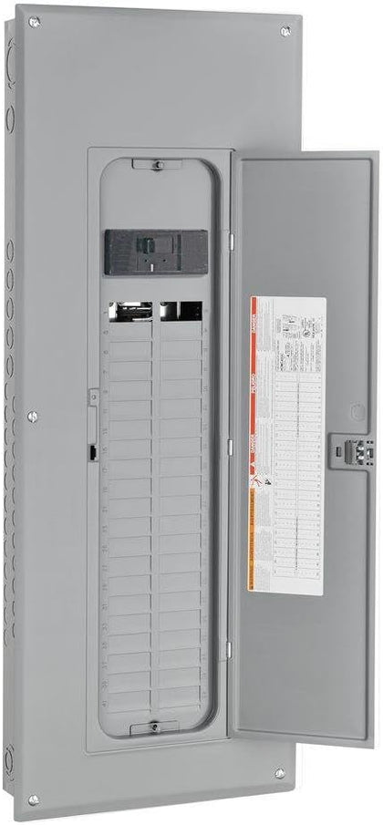 Square D - HOM4080M200PQC Homeline 200 Amp 40-Space 80-Circuit Indoor Main Breaker Qwik-Grip Plug-On Neutral Load Center with Cover