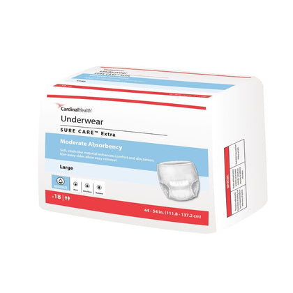 Protective Underwear, Sure Care Extra, Moderate Absorbency, X-Large, Pull-On Adult Disposable Underwear with