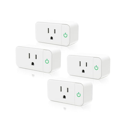 Smart Outlet Plug 15A, Alexa, Google Home, App Control, 2.4G WiFi, 4-Pack | Timer Function & Group Control