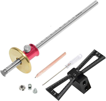 Dovetail Marking Jig Wheel Marking Gauge Tool Set, 1 Woodworking Pencil,1 Wheel Cutter for Hardwood,1 Bearing Wheel