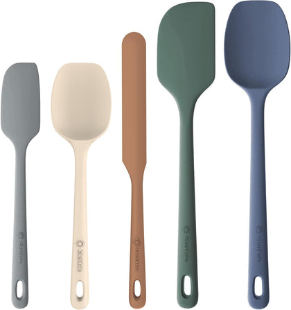 5 Pieces Silicone Spatula Set, Food Grade Rubber Spatula, Upgrade Strong Handle with Ergonomic Grip, Heat Resistant