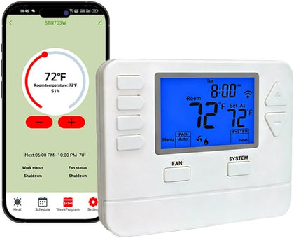 Smart WiFi Thermostat for Home with App Remote Control, Advanced Programmable Regulator for Ultimate Comfort