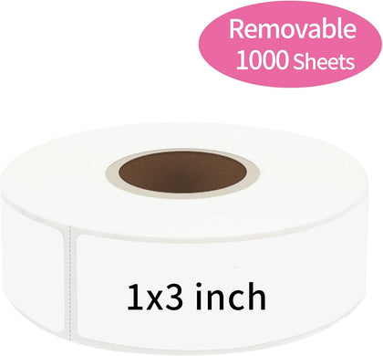 1000 Blank Removable Labels, Blank Removable Freezer Labels Water Oil Resistant with Perforation Line for Food