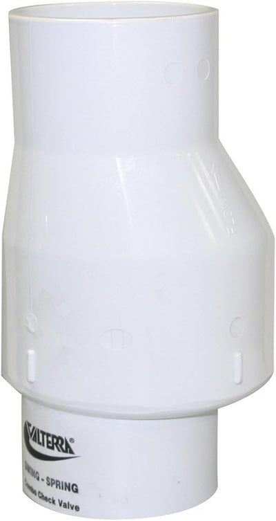 Valterra 200-30 PVC Swing/Spring Combination Check Valve, White, 3" Slip