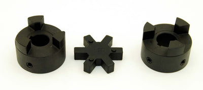 7/16" to 3/4" L095 Flexible 3-Piece L-Jaw Coupling Coupler Set & Rubber Spider