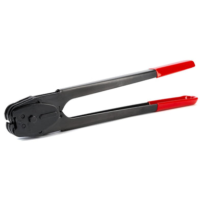 C-3123 Double-Notched Front-Action Sealer/Crimper for 3/8" Steel Strapping - Durable Tool with Long Handle - Good for