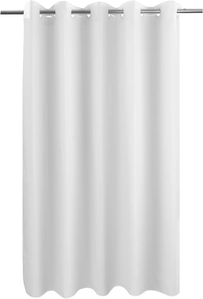 No Hook Hotel Cloth Shower Curtain White, Standard Size | Waterproof Microfiber, Bottom Magnets, Soft Washable Fabric