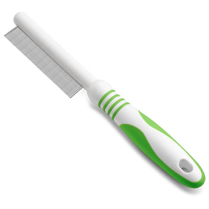 66060 Flea Comb with Durable Teeth & Comfortable Handle - Effective Stainless-Steel Teeth for Removes Tangles, Dirt &