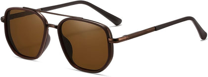 Women's Square Aviator Sunglasses, Polarized UV400 Protecion | Retro Frame Shades, Small-Medium Fit, Driving, Beach