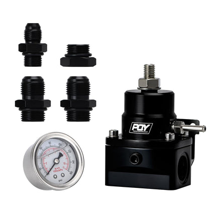 EFI Fuel Pressure Regulator Kit AN8 Feed AN6 Return + 0-160PSI Gauge
