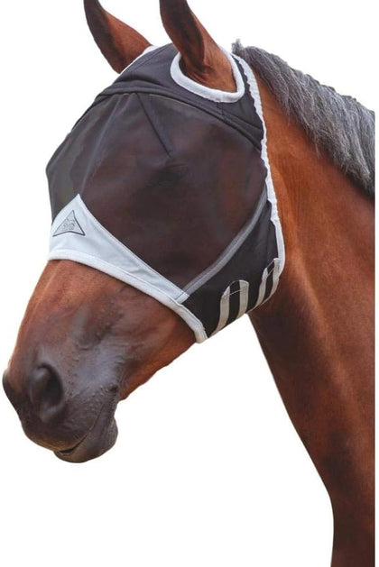 Fine Mesh Fly Mask with Ear Holes – 70% UV Protection Black/Full/Single