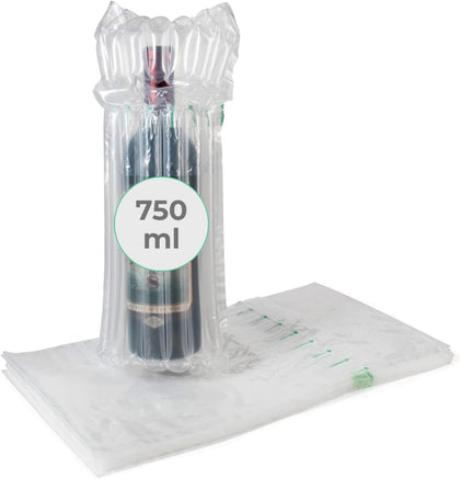 Inflatable Wine Bottle Protector Bags for 750 ml Bottles, Pack of 10 - Reusable Air Column Bags for Packing, Travel
