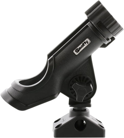 Scotty #230 Powerlock Rod Holder with #241 Side/Deck Mount, Adjustable Boat Fishing Rod Holder, Universal Cradle Design, Side or Deck Mount Installation, Marine-Grade Construction