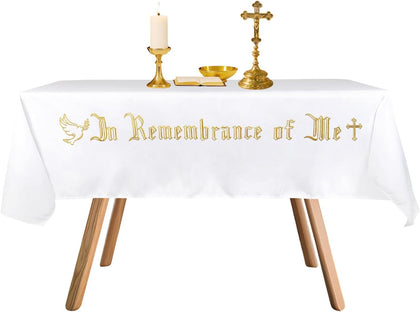 in Remembrance of Me Altar Frontal Holy Communion Table Cloth Cover 88.2x52in,Communion Table Cloths for Church and