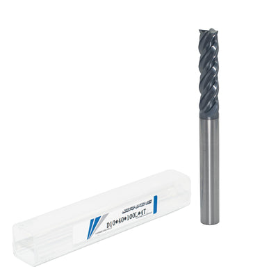 JIANXING 10mm Extra Long 4-Flute Carbide Square End Mill, 100mm OAL, 1 Pc