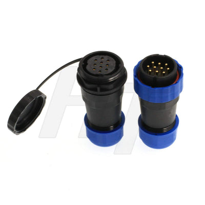 HangTon HE29 10 Pin Outdoor Waterproof Electrical Power 10A Circular Connector Male Female Cable Plug for 14AWG Wire Threaded