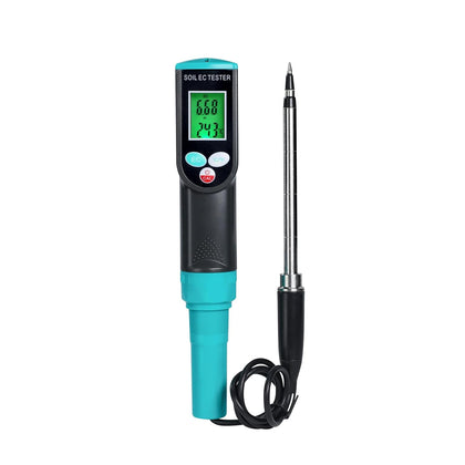 Digital Soil EC Meter 2-in-1 Porfessional Plants EC Temperature Tester Meter with Corded Sensor, Backlight LCD