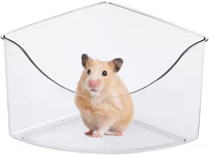 Hamster Sand Bath-7.5" Clear Critters' Shower Toilet-Cooling Bed Guinea Pigs Sand Container Bathtub for Mice Hedgehog