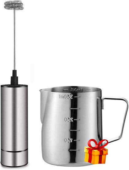 Milk Frother Handheld Battery Operated, Coffee Frother for Milk Foaming, Latte/Cappuccino Frother Mini Frappe Mixer