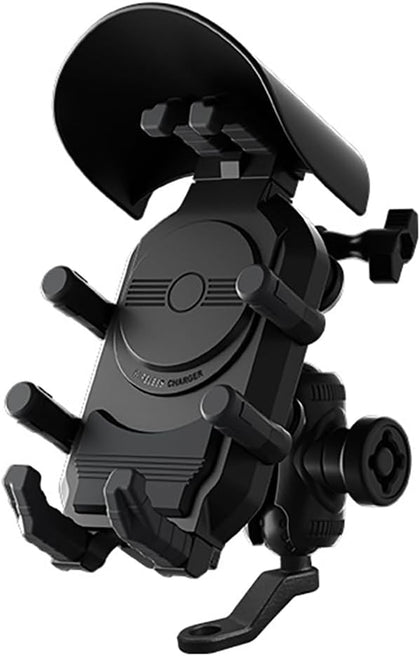 Motorcycle Phone Mount with Sunshade for KTM 890 Duke R (2021-2025), 360° Rotatable Shockproof Handlebar & Mirror