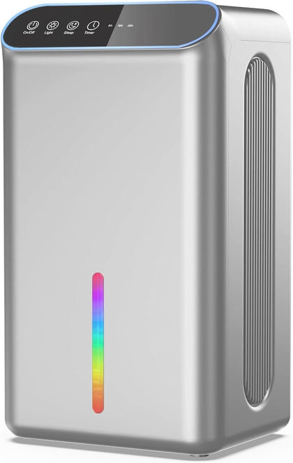 Dehumidifiers (85 OZ Water Tank, 800 sq.ft) with Drain Hose, 3 Gear Timer, Sleep Mode, Auto Shut Off, Quiet Small