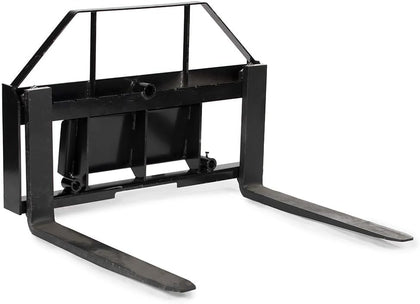 Mini Skid Steer Pallet Fork Frame, 48" Pallet Fork Blades, Universal SSQA Connection, Rated 4,000 LB, C2 Hay Spear &