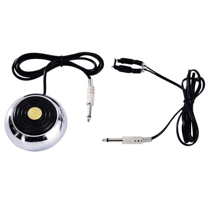 Foot Pedal and Clip Cord,New Star Tattoo 360 GEM Pro Stainless Steel Foot Pedal Switch Control and Tatto Clip Cord