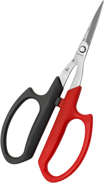 931 Stainless Steel Harvesting Shears, Pointed Tip Pruning Shear, 1.5 in / 38 mm Blade, Ergonomic Soft Grip, Shock