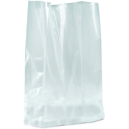 10" x 8" x 24" Gusseted Poly Bags, 1 Mil, Clear Open Top with Expandable Sides for Packaging Parts, Food and