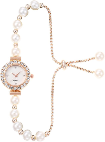 Women's Fashion Simple Floral Bracelet Watch Diamond Quartz Light Luxury Watch