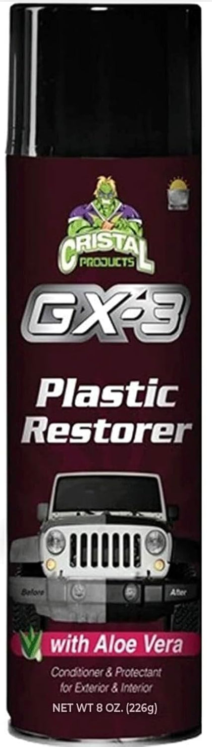 GX-3 Plastic Restorer – Black Plastic Restorer for Cars & Automotive Trim Restorer – Interior Car Cleaner & Exterior
