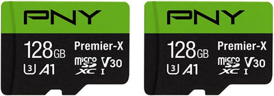 128GB Premier-X C10 U3 V30 A1 microSDXC Flash Memory Card 2-Pack, UHS-I | Up to 100MB/s Read, 4K UHD, Full HD, Smooth