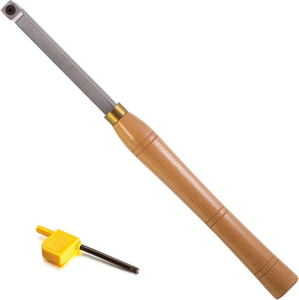 Rougher Woodturning Tool Wood Carbide Tipped Lathe Bended Chisel Tool with 15mm-R150 Square Carbide Insert, 16 inch