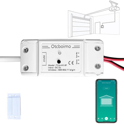 WiFi Smart Garage Door Opener, Universal WiFi Remote Controller | Door Left Open Alert, Smart Life APP Remote