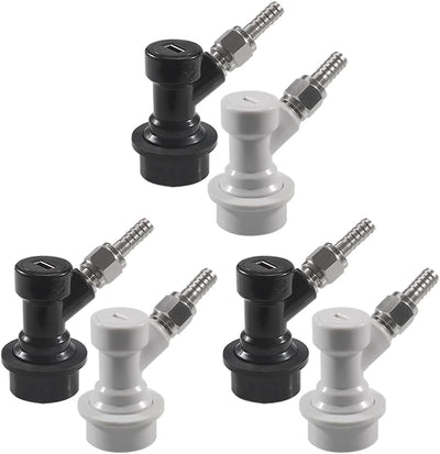 Ball Lock Keg Quick Connect Keg Connector Ball Lock Fittings with Swivel Nuts 3/16“ for liquid hose 5/16” for gas