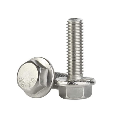 M8 x 12mm Flanged Hex Head Bolts Flange Hexagon Screws, Stainless Steel 304, DIN 6921, 20 PCS