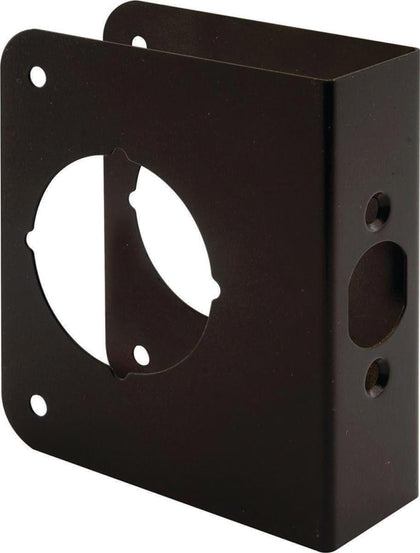 U 10745 Brass Lock and Door Reinforcement Plate for 1-3/4 In. Thick Doors, Bronze Finish (Single Pack) | For 1-3/4
