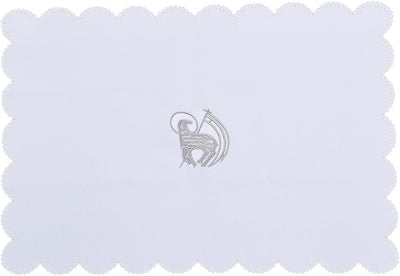 Church Mass Altar Cloth Purificator Cloth Cross Embroidery (White)