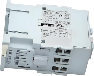 100-C37*00, Contactor, 24V 50/60Hz, 110V 50Hz/120V 60Hz, 230V 50/60Hz, 400V 50/60Hz, 440V 50/60Hz(110V 50Hz/120V 60Hz)