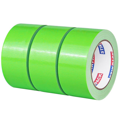 3 Rolls Green Duct Tape, Heavy Duty Strong Industrial Colored Duct Tape 9mil x 2inch x 25yds Flexible, No Residue