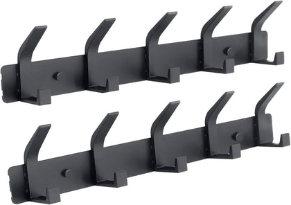 Coat Rack Wall Mounted,5 Coat Hooks for Hanging Coats,Heavy Duty Metal Double Hook Rack Hook Rail,Coat Rack with