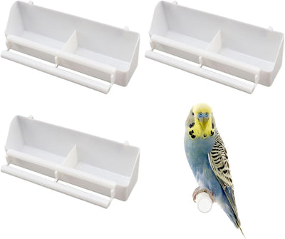 Bird Feeder for Cage, 3 Pack Bird Water Dispenser Hanging Plastic Feeder with Hooks, Parakeet Food Bowl Cups for
