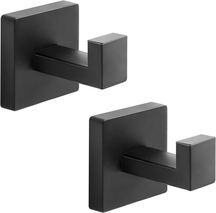 Heavy Duty Stainless Steel Towel Hooks, Wall Mounted Square Robe Hooks for Bathroom, Kitchen, Bedroom, Hotel Matte