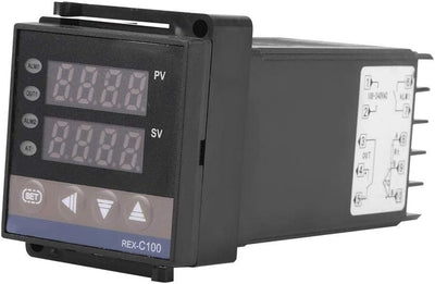 Temperature Controller, REX-C100 Digital PID Temperature Controller Thermostat with PV/SV Dual Display, RELAY and SSR Control, for Temperature Measurement, Thermostatic control, Temperature Switch