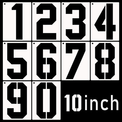 DXCYZ 10 Inch Large Number Stencils Kit 0-9 Address Number Stencil, 10PCS Reusable Plastic Painting Number Templates