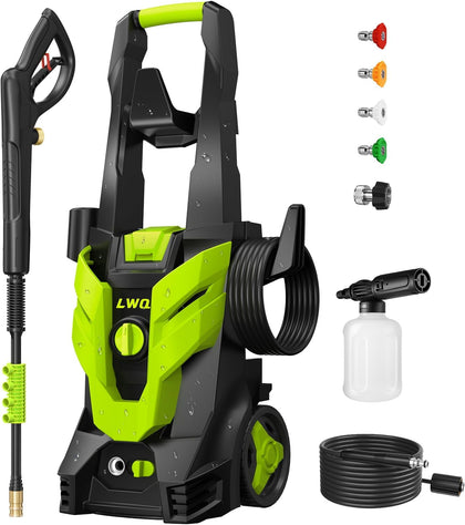 Pressure Washer, Power Washer with 4 Quick Connect Nozzles 1 Foam Cannon, High Pressure Cleaning Machine for
